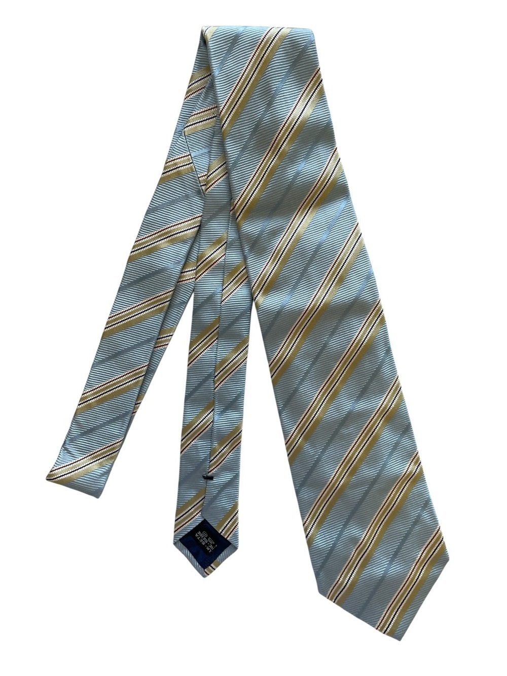 Salvatore Ferragamo Light Blue 100% Silk Striped Silk Tie - Picture 7 of 8